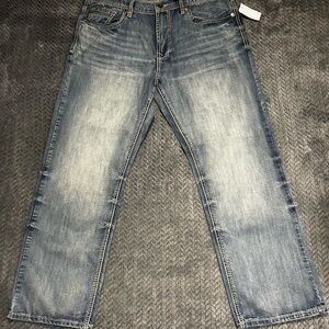 Men's T.K. Axel Treadwell Jeans Relaxed Straight 36 x 30 Light Wash Blue